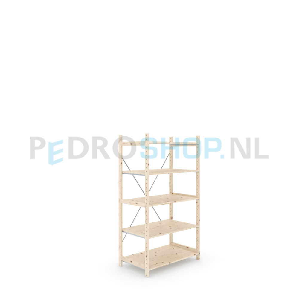 Houten stellingkast Easyrack: 180cm (h) x 60cm (d) x 103cm (l)