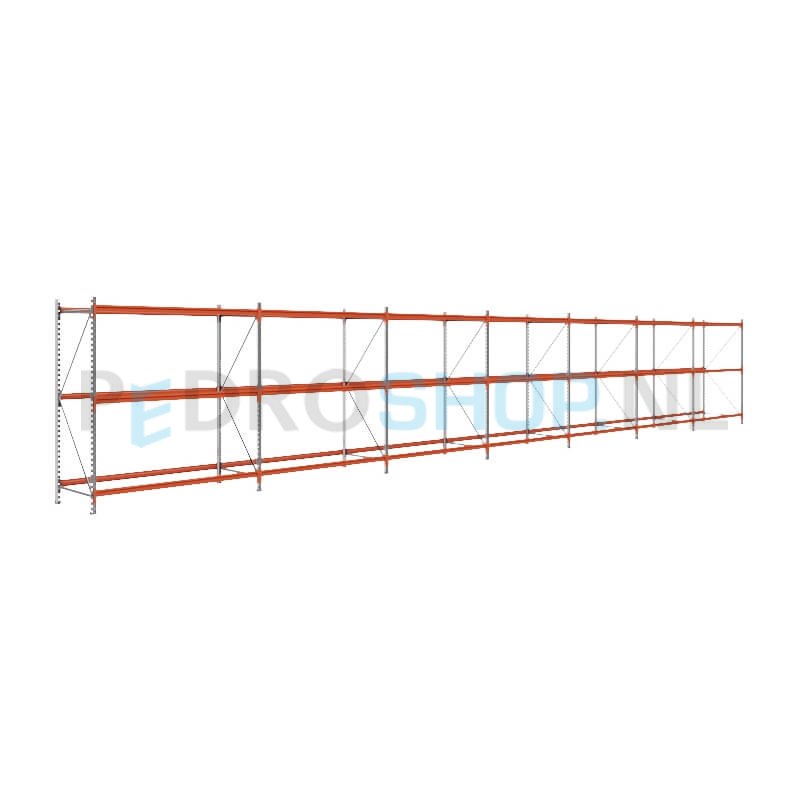 Grootvakstelling: 200cm (h) x 80cm (d) x 1336.6cm (l) x 3 niveaus