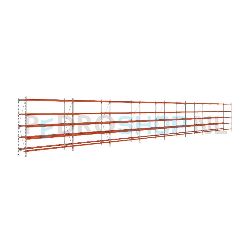 Grootvakstelling: 200cm (h) x 60cm (d) x 1526.8cm (l) x 5 niveaus