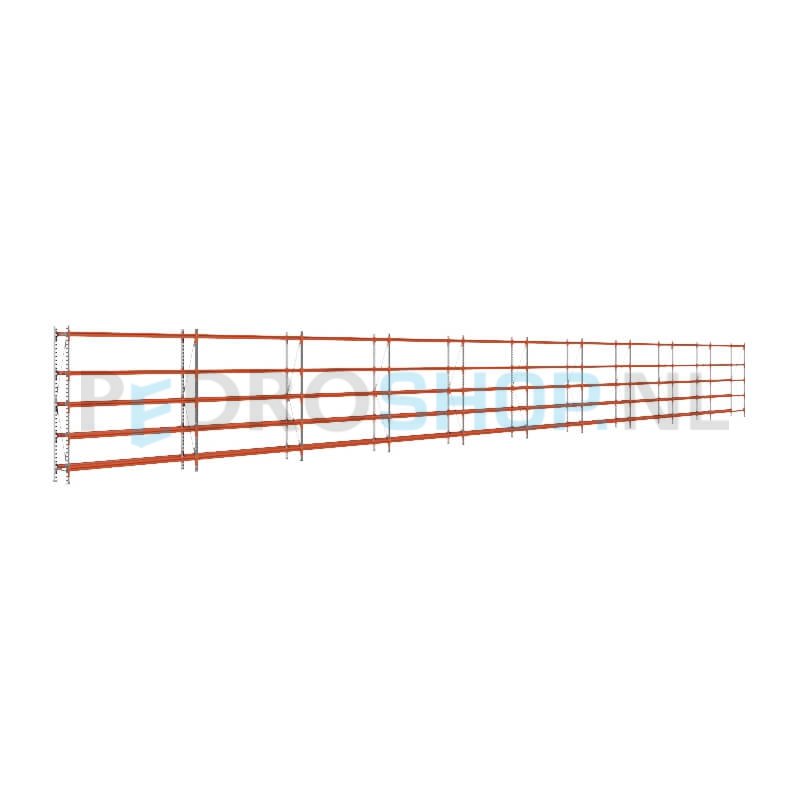 Grootvakstelling: 200cm (h) x 40cm (d) x 1907.2cm (l) x 5 niveaus