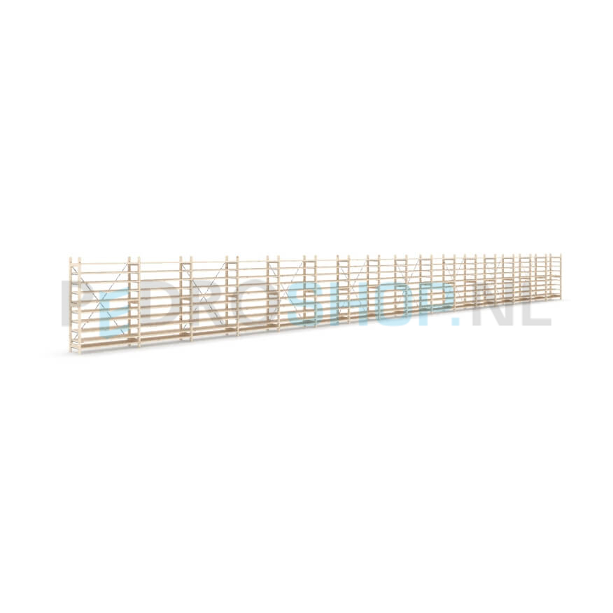Houten stellingkast Easyrack: 150cm (h) x 40cm (d) x 1603cm (l)
